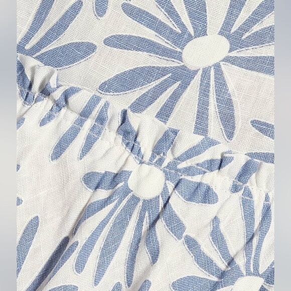 Polo Ralph Lauren Kai Floral Linen Midi Dress In Blue - Picture 5 of 9